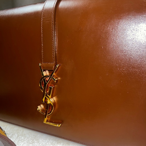 Yves Saint Laurent Brown Crossbody Bag with Studded Detail - Picture 4 of 10